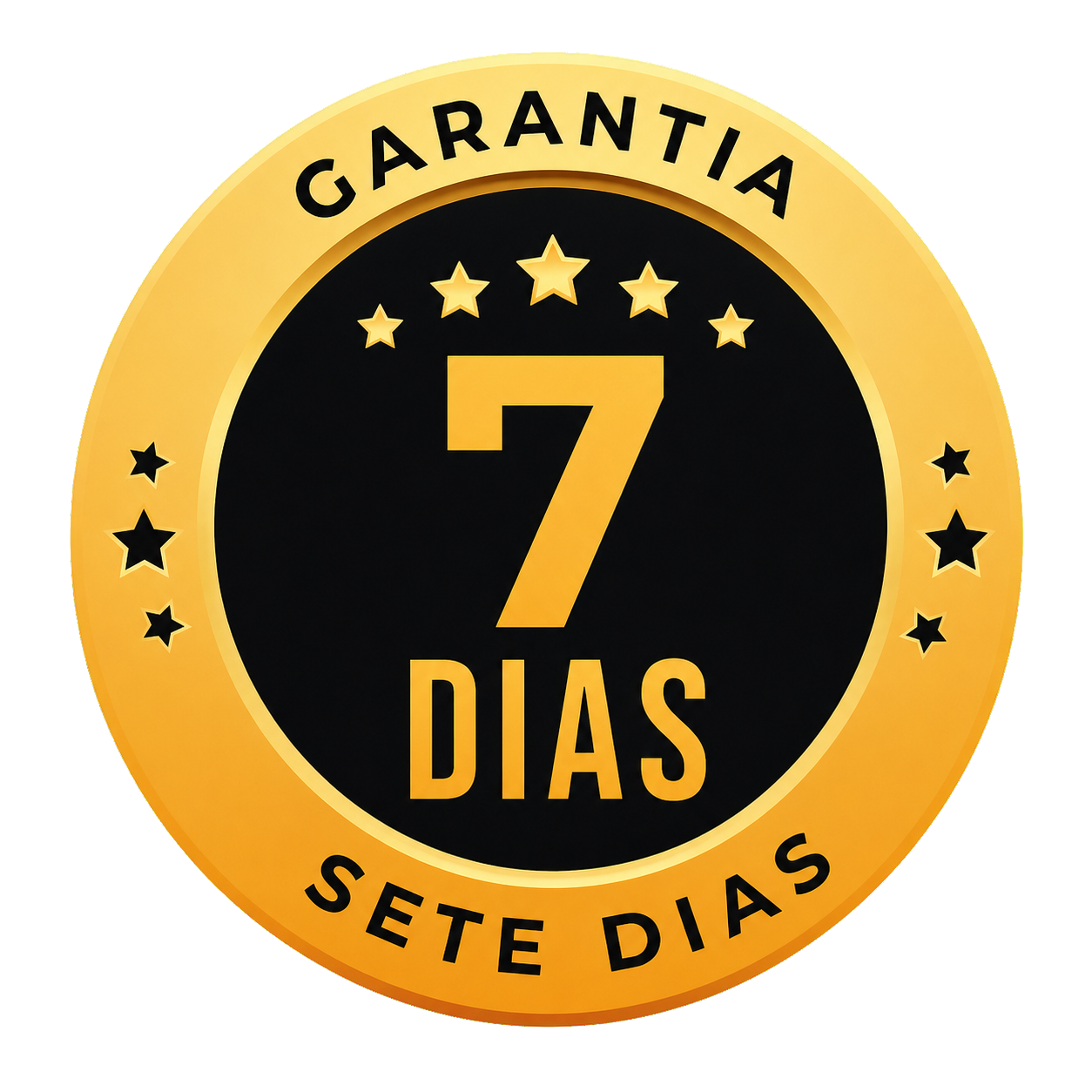 Selo dourado de garantia de 7 dias